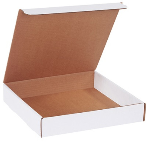 11" x 11" x 2" (200#/ECT-32-B) White Literature Corrugated Cardboard Mailers