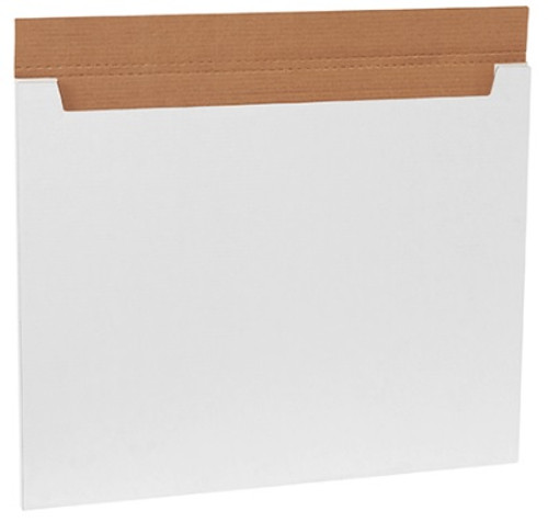 28" x 22" x 1/4" (200#/ECT-32-B) White Corrugated Cardboard Jumbo Fold Over Mailers