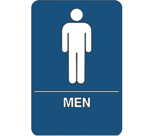 9" x 6" "Men Restroom" Universal ADA Compliant Signage and Graphics