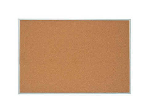 3' x 2' Self-Sealing Natural Cork Board with Aluminum Frame 5/8" Thick   