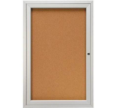 2' x 3' Self-Sealing Cork Bulletin Board with Clear Acrylic Shatterproof Window and Locking Aluminum Frame