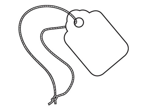 1 3/32" x 1 3/4" White Pre-Strung Merchandise Pricing Tags with White String.