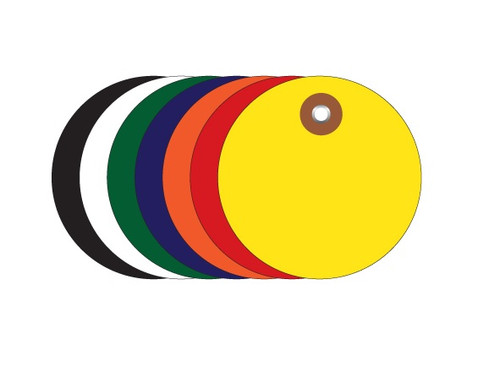 Colored Vinyl Plastic Shipping Tags - 3" Circle 
