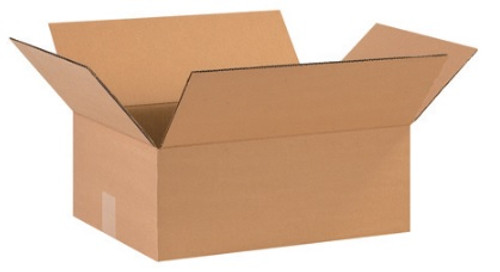 15" x 12" x 5" (ECT-32) Flat Kraft Corrugated Cardboard Shipping Boxes
