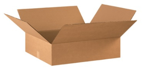 22" x 18" x 4" (ECT-32) Flat Kraft Corrugated Cardboard Shipping Boxes
