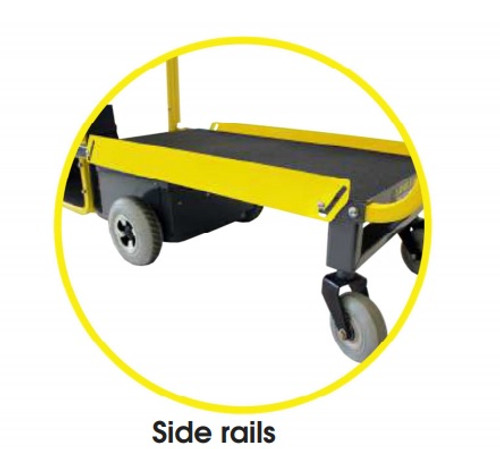 The Steel Side Rail attaches to the platform for added security when moving items.