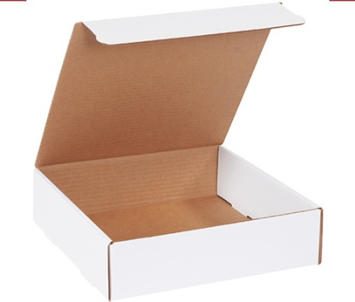 11" x 11" x 4" (200#/ECT-32-B) White Literature Corrugated Cardboard Mailers