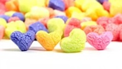 Colorful Heart Shaped Packing Peanuts. Environmentally Friendly to all Ecosystems such as Lakes, Streams, Rivers, & Oceans