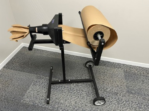 24" Mobile Kraft Paper Dispenser with Funnel Crumpler