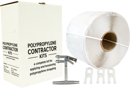 Polypropylene Contractor Kit  - 1/2" x 3,000' Strapping, Tensioner Tool, and Plastic Buckles