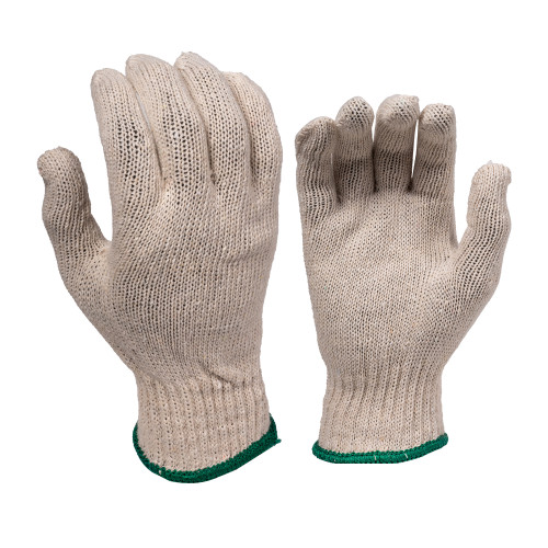 Seamless Gloves 7-Gauge String Knit Cotton/Polyester Reversible Work Gloves