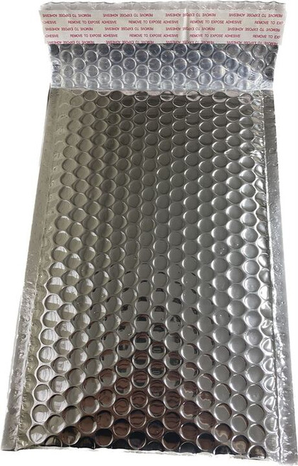 Silver Metallic Glamour Bubble Mailers - Blingvelopes 6.5" x 10.5" #DVD