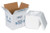 8" x 6" x 7" Insulated Shipping Kits. EPS Foam Container with Lid & 200#/ECT-32 White Corrugated Cardboard Carton.