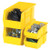 5 3/8" x 4 1/8" x 3" Yellow Plastic Stack & Hang Bin Boxes - Fits 5 3/8" Shelf