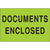 "Documents Enclosed" (Fluorescent Green) Shipping and Handling Labels