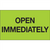 "Open Immediately" (Fluorescent Green) Shipping and Handling Labels