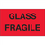 "Glass - Fragile" (Fluorescent Red) Shipping and Handling Labels