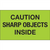 "Caution Sharp Objects Inside"  (Fluorescent Green) Shipping and Handling Labels