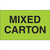 "Mixed Carton" (Fluorescent Green) Shipping and Handling  Labels