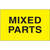 3" x 5" - "Mixed Parts" (Fluorescent Yellow) Labels