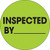 1" Circle - "Inspected By" Fluorescent Green Pre-Printed Inventory Control Labels