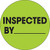 2" Circle - "Inspected By" Fluorescent Green Pre-Printed Inventory Control Labels