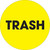 2" Circle - "Trash" (Fluorescent Yellow) Pre-Printed Inventory Control Labels