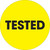 2" Circle - "Tested" Fluorescent Yellow Pre-Printed Inventory Control Labels