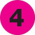 3" Circle - "4" (Fluorescent Pink) Inventory Number Labels