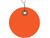 Pre-Wired Orange Vinyl Plastic Shipping Tags - 2" Circle
