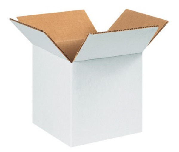 6" x 6" x 6" (ECT-32) White Corrugated Cardboard Shipping Boxes