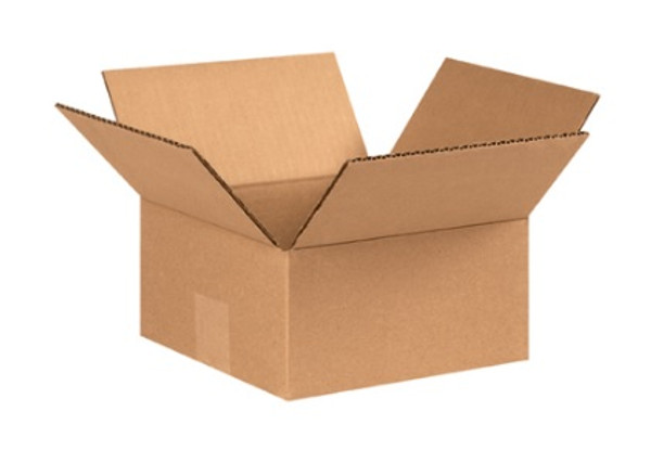 8" x 8" x 4" (ECT-32) Flat Kraft Corrugated Cardboard Shipping Boxes