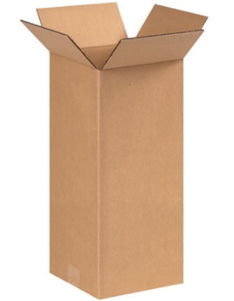 8" x 8" x 18" (ECT-32) Tall Kraft Corrugated Cardboard Shipping Boxes