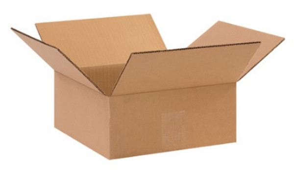 10" x 10" x 4" (ECT-32) Flat Kraft Corrugated Cardboard Shipping Boxes