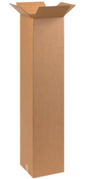 10" x 10" x 48" (ECT-32) Tall Kraft Corrugated Cardboard Shipping Boxes