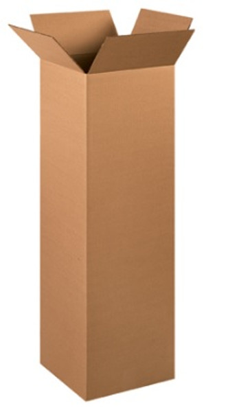 12" x 12" x 40" (ECT-32) Tall Kraft Corrugated Cardboard Shipping Boxes