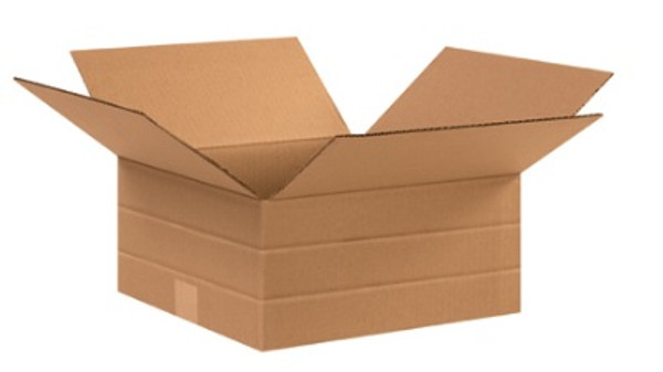 12 1/2" x 12 1/2" x 6" (ECT-32) Multi-Depth Kraft Corrugated Cardboard Shipping Boxes