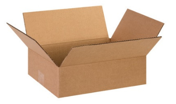 13" x 10" x 4" (ECT-32) Flat Kraft Corrugated Cardboard Shipping Boxes