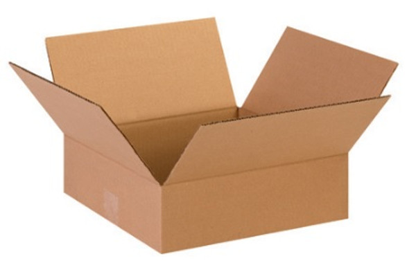 13" x 13" x 4" (ECT-32) Flat Kraft Corrugated Cardboard Shipping Boxes