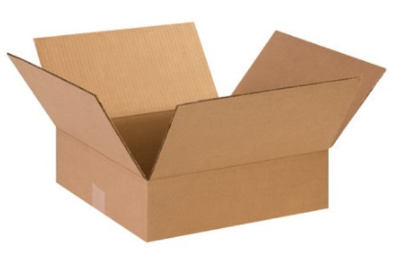 14" x 14" x 3" (ECT-32) Flat Kraft Corrugated Cardboard Shipping Boxes