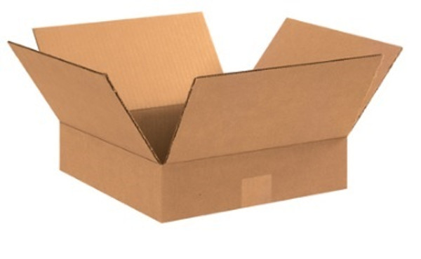 15" x 15" x 3" (ECT-32) Flat Kraft Corrugated Cardboard Shipping Boxes