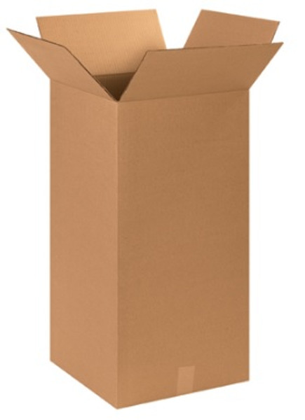 15" x 15" x 30" (ECT-32) Tall Kraft Corrugated Cardboard Shipping Boxes