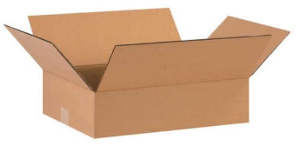 16" x 12" x 4" (ECT-32) Flat Kraft Corrugated Cardboard Shipping Boxes