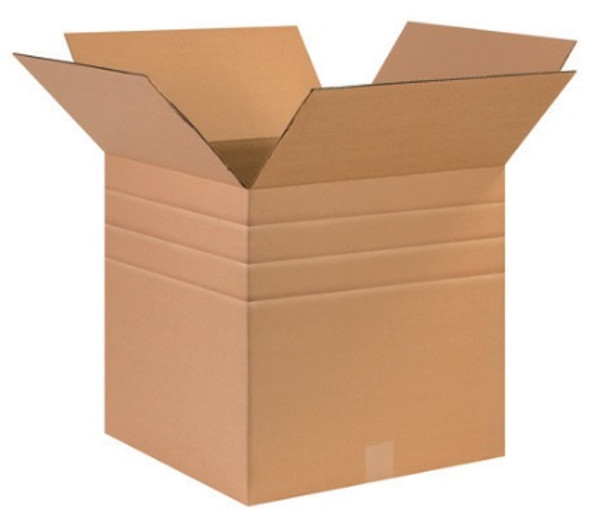 17" x 17" x 17" (ECT-32) Multi-Depth Kraft Corrugated Cardboard Shipping Boxes