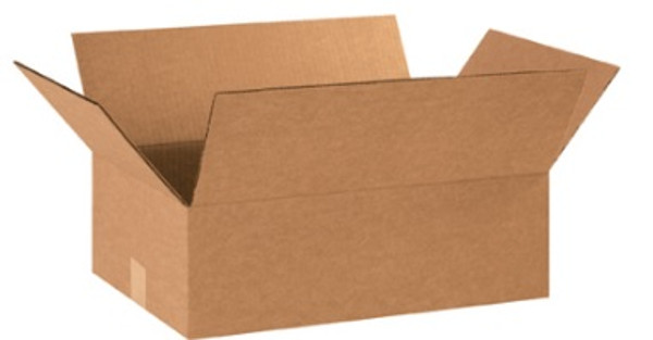 18" x 12" x 6" (ECT-32) Flat Kraft Corrugated Cardboard Shipping Boxes