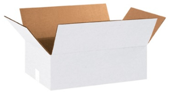18" x 12" x 6" (ECT-32) White Corrugated Cardboard Shipping Boxes