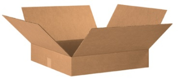 20" x 20" x 4" (ECT-32) Flat Kraft Corrugated Cardboard Shipping Boxes