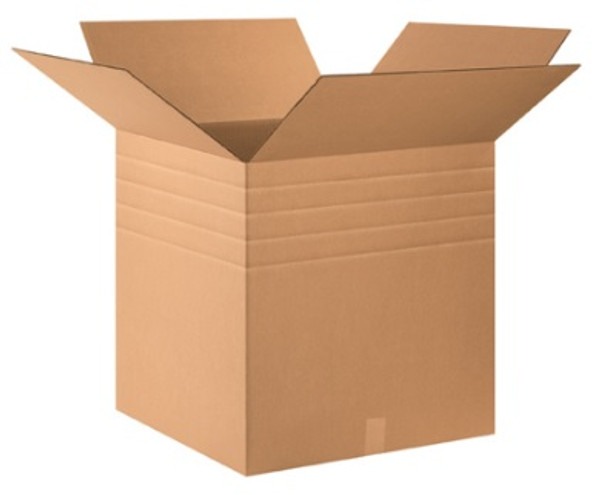24" x 24" x 24" (ECT-32) Multi-Depth Kraft Corrugated Cardboard Shipping Boxes