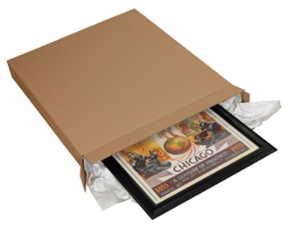 36" x 5" x 42" (ECT-44) Kraft Corrugated Cardboard Side Loading Shipping Boxes, Picture Frame Boxes