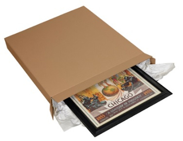 36" x 5" x 48" (ECT-44) Kraft Corrugated Cardboard Side Loading Shipping Boxes, Picture Frame Boxes